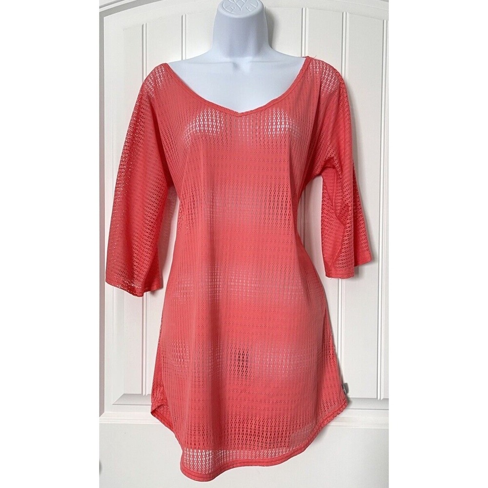 O'Neill Womens XS Coral Mesh Swimsuit Cover Up 3/4 Sleeve Lightweight